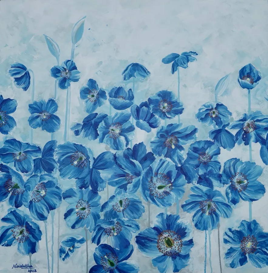 Blue poppies