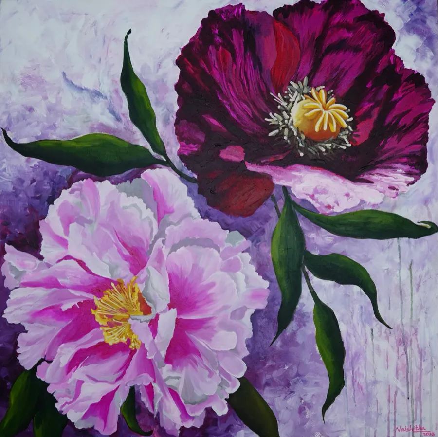 Plum poppy and peony